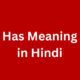 has meaning in hindi