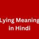 lying meaning in hindi