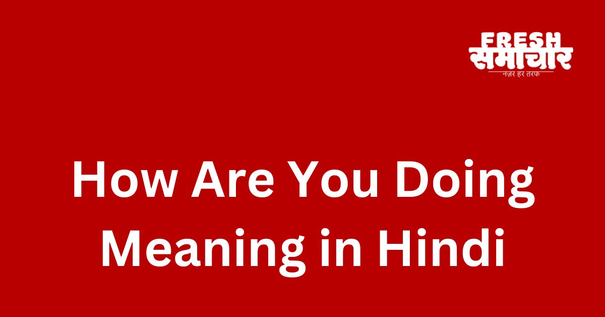 how are you doing meaning in hindi